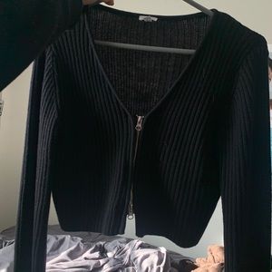 black knit sweater